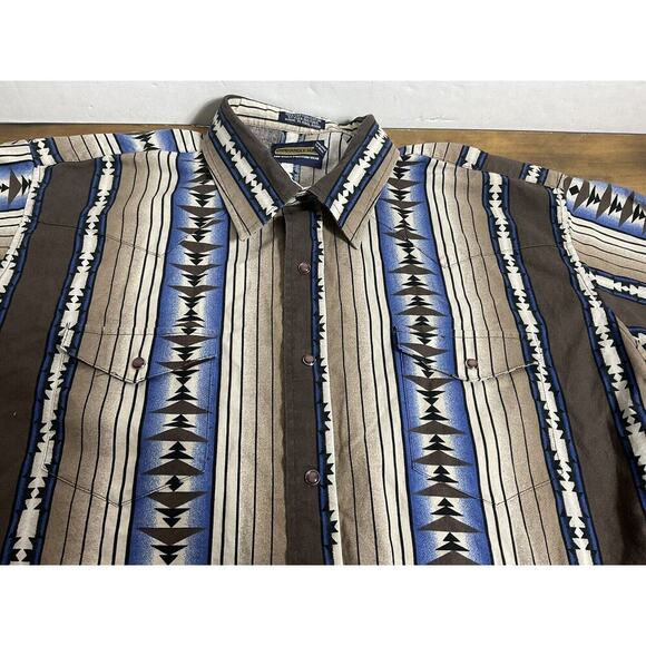 Panhandle Slim Western Shirt Long Sleeve Men’s XL Aztec Cowboy Pearl Snap - Picture 3 of 10